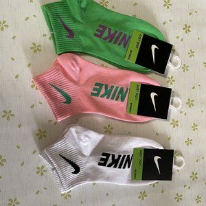 Nike Green pink white socks
